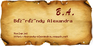 Böröndy Alexandra névjegykártya