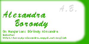 alexandra borondy business card