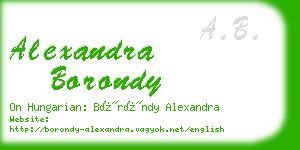 alexandra borondy business card